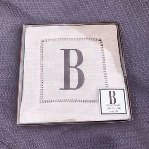 NWOT Four 6” Mudpie Square Linen Coaster